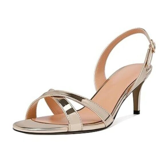 Women's Kitten Heels Sandals 2023 Summer Fashion New Slingback Open Toe 2.5 Inch - Picture 1 of 7